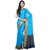 Sudarshan Silks Blue Polyester Self Design Saree With Blouse