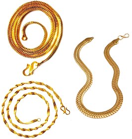 Dipali Combo Of Three Gold Plated Alloy Chain