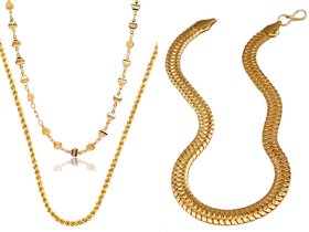 Dipali Combo Of Three Gold Plated Alloy Chain