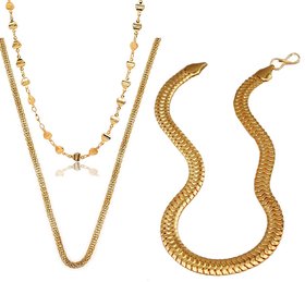 Combo Of Three Gold Plated Alloy Chain