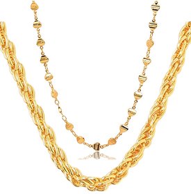 Dipali Combo Of Two Gold Plated Alloy Chain for Men