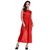 Belle Nuits Women's Solid Red Nighty with Robe