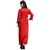 Belle Nuits Women's Solid Red Nighty with Robe