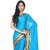Sudarshan Silks Blue Polyester Self Design Saree With Blouse