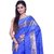 Sudarshan Silks Blue Raw Silk Self Design Saree With Blouse