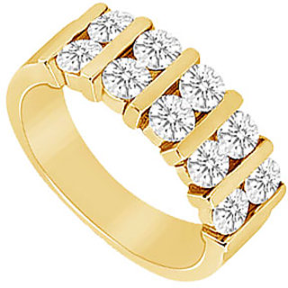 Ravishing Diamond Wedding Band In 14K Yellow Gold