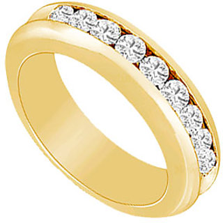 Marvelous Diamond Wedding Band In 14K Yellow Gold