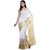 Sudarshan Silks White Raw Silk Self Design Saree With Blouse