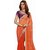 Sudarshan Silks Orange Polyester Self Design Saree With Blouse
