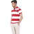 Basics Rio Red Stripe Muscle Fit College Piqu Polo T-Shirt