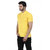 Basics Casual Plain Yellow 100% Cotton Muscle T.Shirt