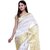 Sudarshan Silks White Raw Silk Self Design Saree With Blouse