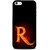 Mikzy Fire Letter R With Black Background Printed Designer Back Cover Case for Iphone 5/5S