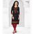 Shree Ganesh Pranjul Womem's Unstitched Cotton Kurti Material Black/Red P116