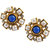 The99Jewel Blue Pota Austrian Stone Gold Plated Stud Earrings - PAA0553
