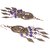 Diva Walk bronze dangler earrings with purple beads-00006