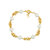 Pearlz Ocean White Freshwater Pearl And Golden Metal Chain 7 inches Bracelet with Extension