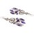 Diva Walk silver dangler earrings with purple beads-00057