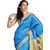 Pavecha's Blue Silk Plain Saree With Blouse