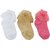 Neska Moda Premium Kids 3 Pairs Ankle Length Frill Socks Age Group 2 To 3 Years Brown Pink White SK269
