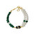 Pearlz Ocean White Freshwater Pearl And Green Jade Double Strand 7 inch Bracelet with Extension