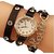 Round Dial Brown Leather Strap Analog Watch For Women