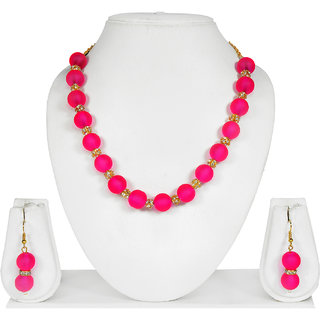 Luxor Pink Pearls Necklace Set In India - Shopclues Online