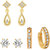 Mahi Gold Plated Combo of Stud  Bali Earrings with CZ For Women CO1104568G