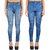 Timbre Pack of 2 Blue Skinny Fit Jeggings For Women