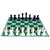 Playking 17'' x 17'' Tournament Vinyl Foldable Chess Set With Plastic Staunton Pieces and Bag, Green