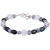 Pearlz Ocean Lady In Style Dyed Black Freshwater Pearl  White Crystal Bead 7.5 Inches Bracelet