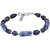 Pearlz Ocean Arietta Sodalite Gemstone Bead  Dyed Black Freshwater Pearl 7.5 Inches Bracelet