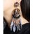 In Trend Exclusive Statement Chandelier Grey Feather Earrings For Women Light Weight