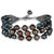 Pearlz Ocean Hued Desire 7.5 Inches Dyed Chocolate  Dyed Black Freshwater Pearl Three Strand Bracelet