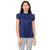 Raabta Fashion Blue Plain Round Neck Casual Shirts For Women