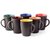 Large Black Mat Finish Ceramic Tea  Coffee Mug, 300 ml, Set of 6 Pieces, Multicolor