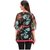 Timbre Black Floral Round Neck Kaftan For Women