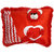 Ultra Teddy Face Pillow 11x15 Inches - Red