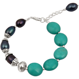                       Pearlz Ocean Panache Mosaic  Dyed Fresh Water Pearl 7.5 Inches Bracelet                                              