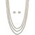 VISHAKA PEARLS  JEWELLERS 3 layer white pearl necklace set(VJWL04)
