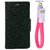MERCURY Wallet Flip case Cover for  Micromax Bolt D321 (BLACK) With power bank usb cable