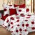 Story@Home 152 TC 100 Cotton Red  White 1 Double Bedsheet With 2 Pillow Cover