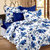 Story@Home 152 TC 100 Cotton White  Blue 1 Double Bedsheet With 2 Pillow Cover