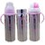 Toyboy Multifunctional Baby Steel Feeding Bottle Cum Sipper Cum Straw With Attractive Color And Beautiful Design - Pink