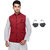 CALIBRO Men's Cotton Red Nehru Jacket with Black Aviator sunglasses