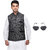 CALIBRO Men's Cotton Grey Nehru Jacket with Black Aviator sunglasses