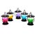 Multicolor Votive Tea Light Candle Holder for Home Decor - (Set of 5) 5 Free Tea Lights