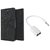 MERCURY Wallet Flip case Cover for SAMSUNG Galaxy Note 4 (BLACK) With 3.5mm Jack Splitter