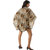 Women's Batwing Sleeve V-Neck Brownish Wild Leopard Print Kaftan Swimwear Cover Up Dress
