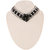 Jazz Jewellery Silver Plated Black Flower Pendent Choker Necklace For Women and Girls